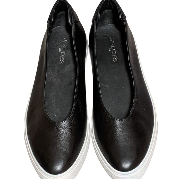 J/Slides Gwen black leather platform slip on sneaker loafer size 11M - Picture 10 of 10